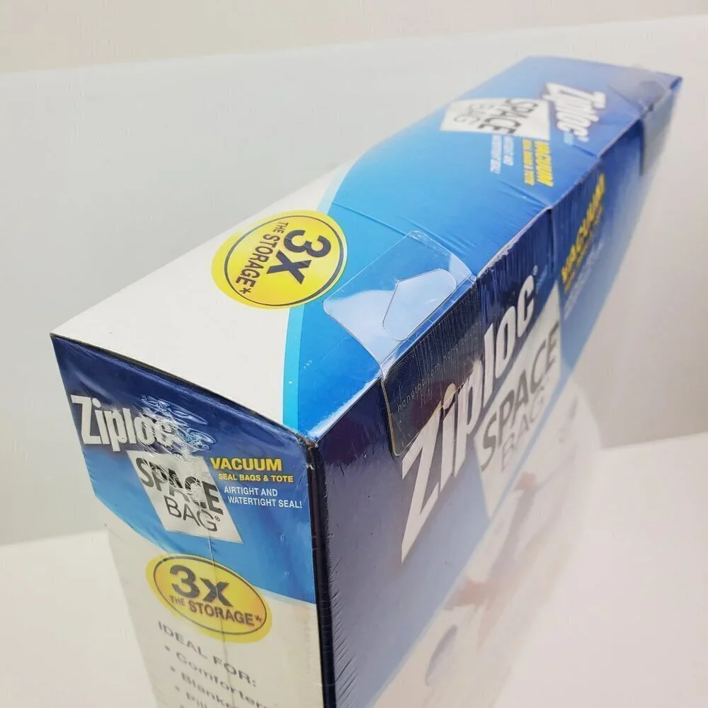 Ziploc Space Bags XL Vacuum 3 Pack (2 Bags, 1 Tote) Airtight Watertight Sealed